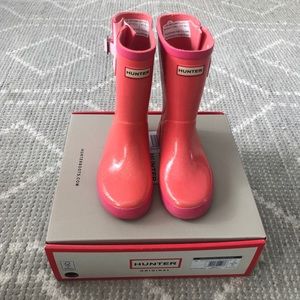 Hunter Girls Rain Boots, Pink Candy Floss, Size 12 US. Barely worn!